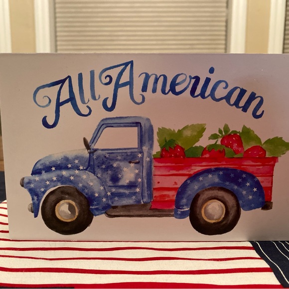 Patriotic Farmhouse Strawberry Truck Sign & Patriotic Strawberry Truck Notepad - Picture 9 of 16